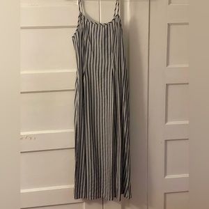 Blue and beige strip dress